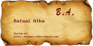 Balsai Alba névjegykártya